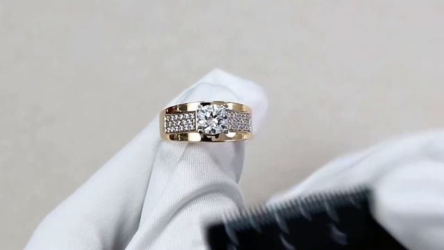 Золотое кольцо Александра с фианитом и Swarovski кл3427-62сбк