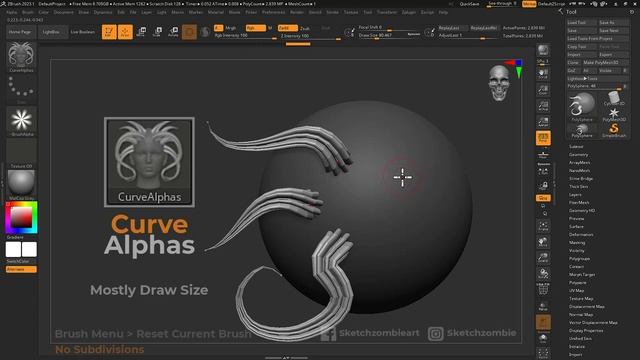 Curve Alpha Brushes_ ZBrush All Brushes (720p)
