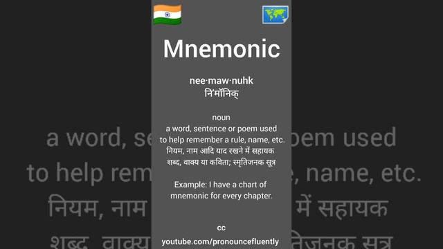 Mnemonic               #speakenglish #speakfluently #speakup #speakfluentenglish #english #pronounc
