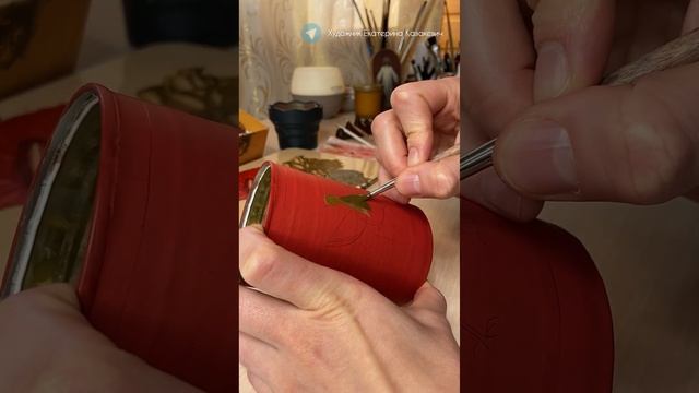 Роспись карандашницы