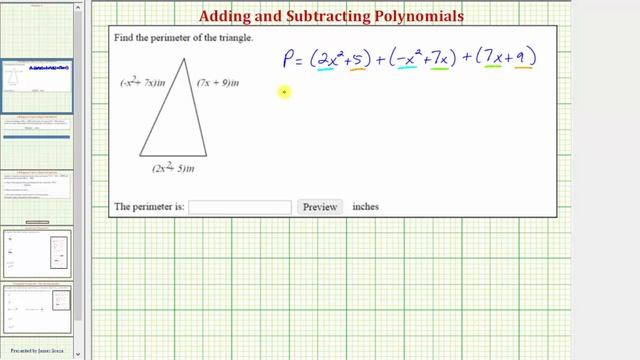 Ex: Polynomial Addition Application - Perimeter