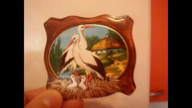 UKRAINE, Ukrainian Village and Storks, FRIDGE Magnet