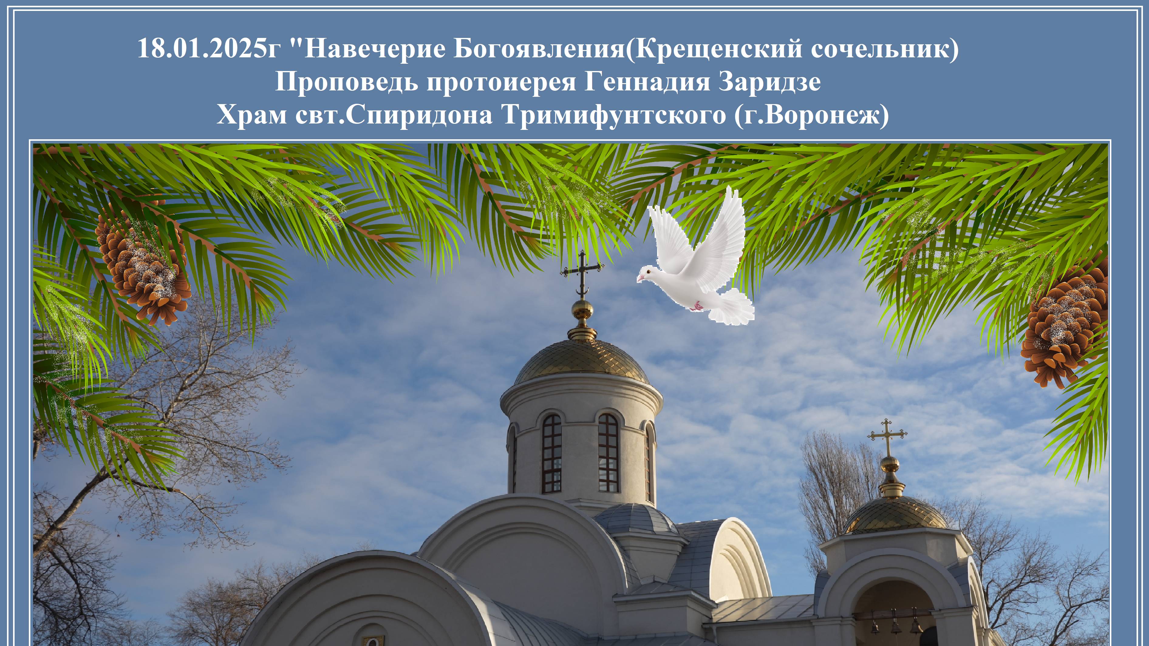 18.01.2025г "Навечерие Богоявления(Крещенский сочельник) Проповедь протоиерея Геннадия Заридзе