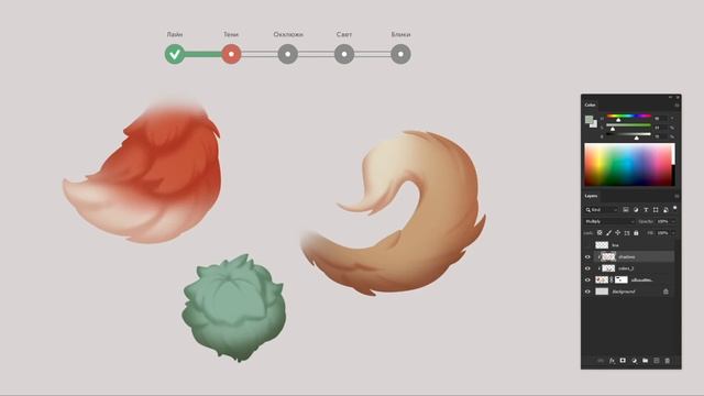 Tutorial: Мягкий и пушистый. Как нарисовать шерсть в 2D в Photoshop