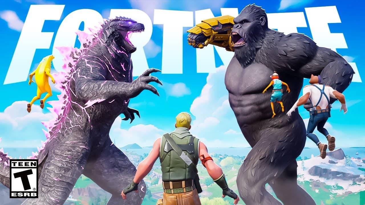 В Fortnite начался настоящий эпик!!!!появились знаменитые Годзилла и Конг!!!!!