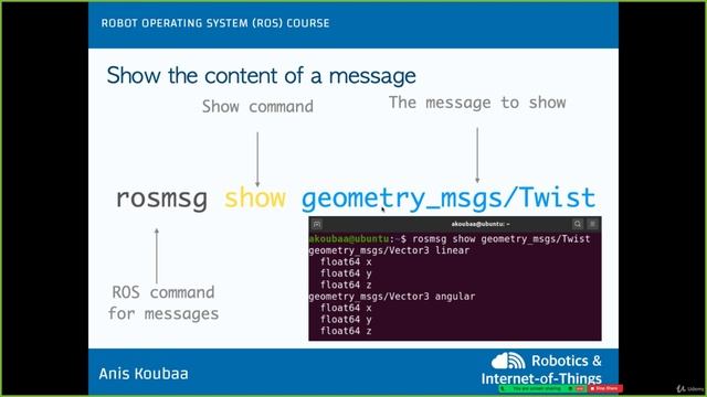 6.10. How to show the message structure on ROS command line