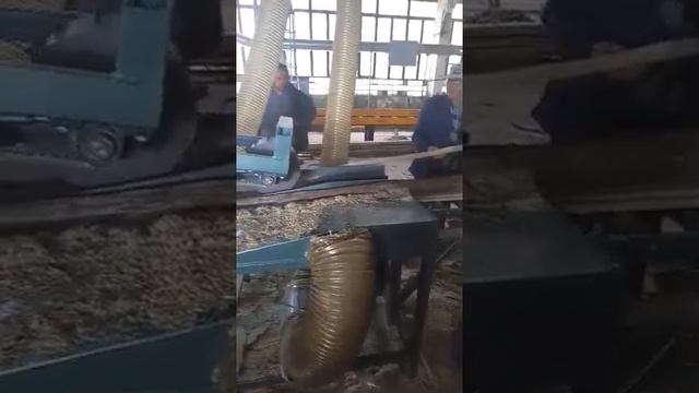 Горбылеперерабатывающий станок "Барракуда" в работе