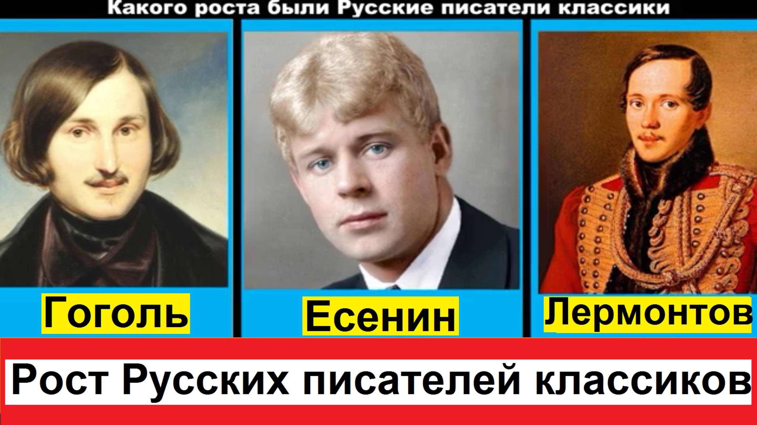 Какого роста были Русские писатели классики, это станет для Вас неожиданностью