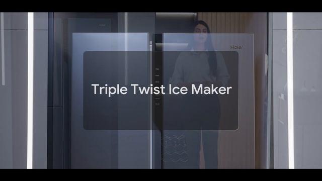 Haier 3-door side by side refrigerator with triple twist ice maker