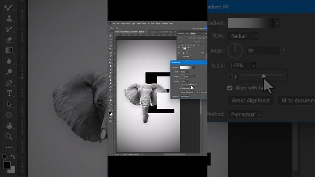 E for Elephant 🐘| Creative Letter Effect #photoshop