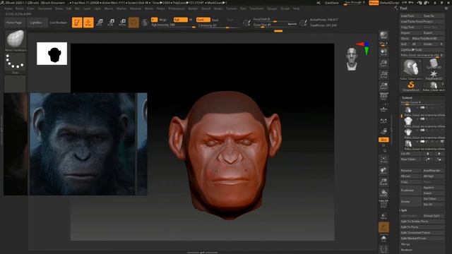 Sculpting Cesar from Planet of the Apes