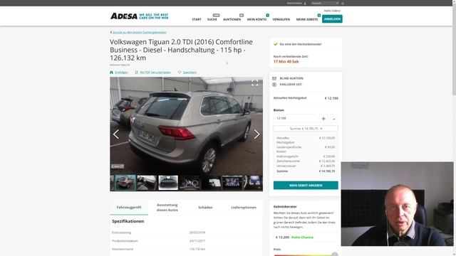 Покупаем на аукционе Европы VW Tiguan 2.0 TDI. Часть 1