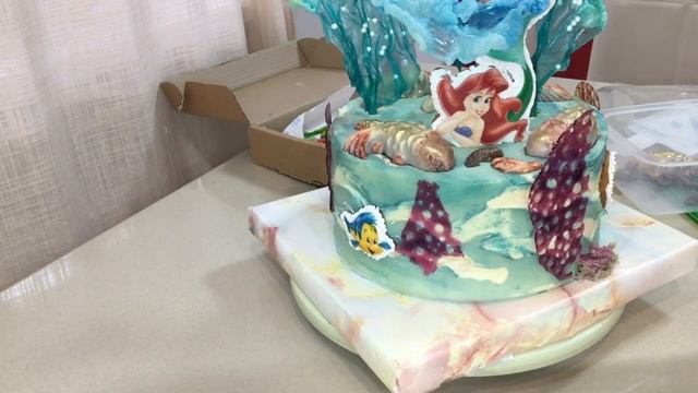 Торт в морской тематике Часть2 Шоколадные рыбки и оформление#Nautical Cake Part 2 Decoration