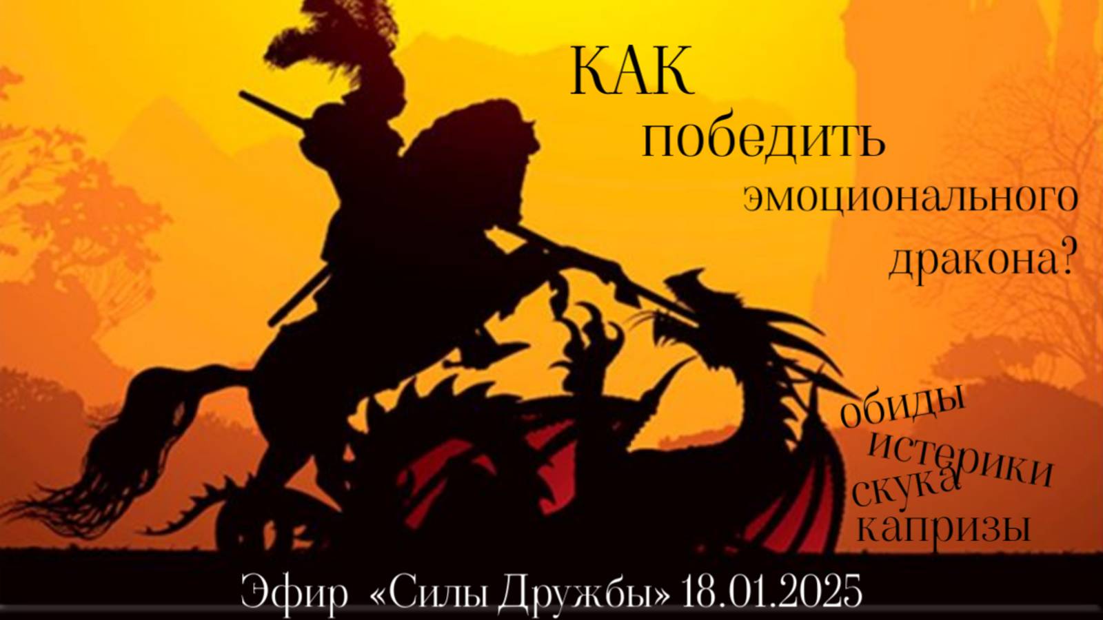 Как победить эмоционального дракона. Эфир 18.01.2025 "Силы Дружбы"