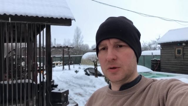 Зимние проблемы , бассейн колеса мотоблока и СНЕГ!!!! Бомбит влог