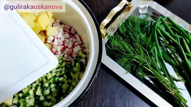 Окрошка на кефире и газированной воде пошаговый рецепт