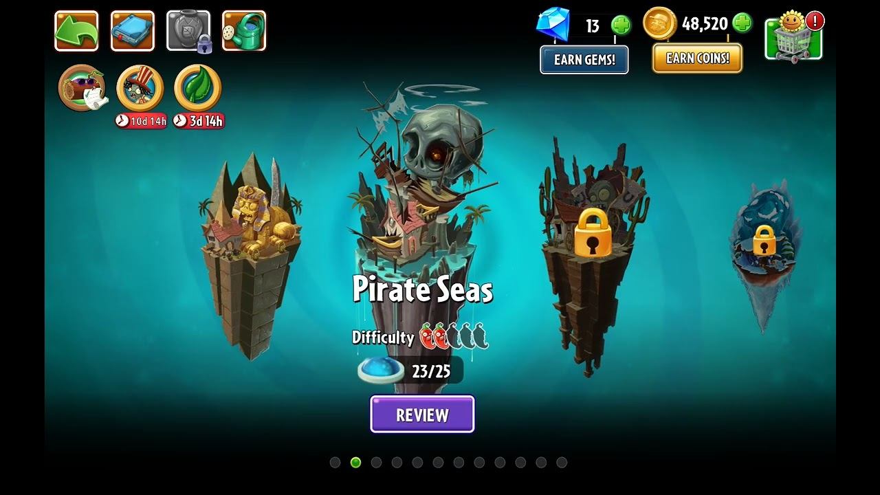 Plants vs. Zombies 2!  pirate seas day 23-25+ boss