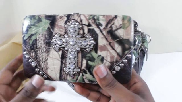 MONTANA WEST RHINESTONE CROSS CAMO CAMOUFLAGE WESTERN PURSE HANDBAG HF8085 BROWN
