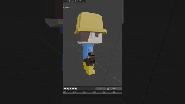 Моя модель копателя в Blender с материалами