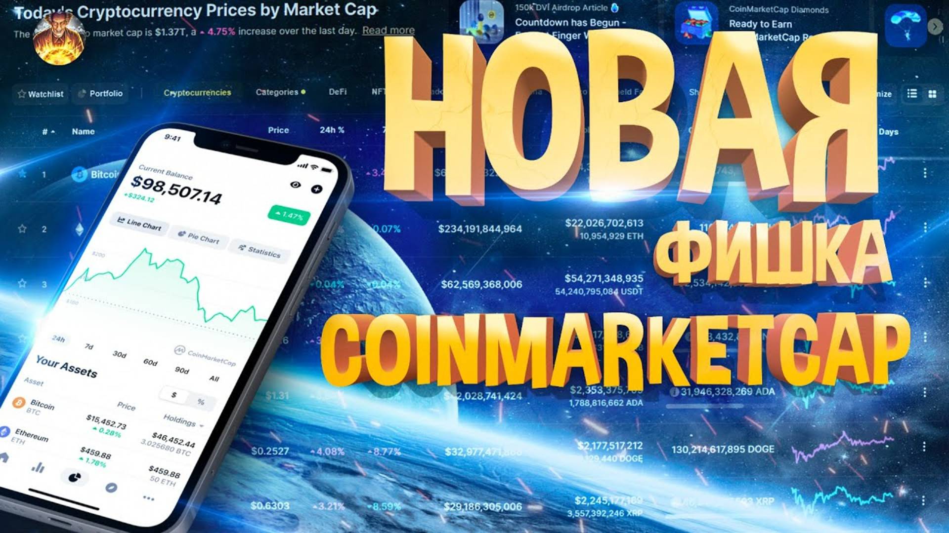 НОВАЯ ФИШКА COINMARKETCAP, ВАЖНЫЕ ФУНКЦИИ ДЛЯ НАС!