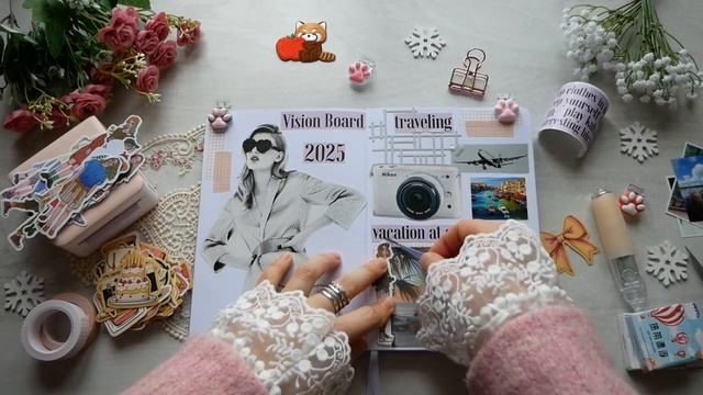 ⭐️My Vision Board 2025 in Bullet Journal - Journal with me ASMR