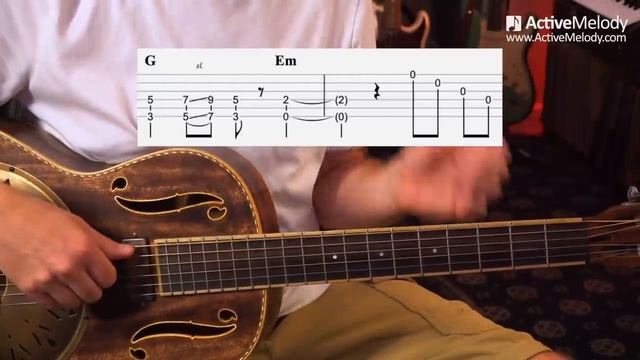 Learn a percussive fingerstyle rhythm and a blues lead in this minor key jam - Guitar Lesson - EP584