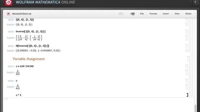 Hands-on Start to Mathematica Online: Basic Calculations