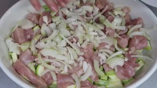 Запеканка с курицей и кабачками пошаговый рецепт