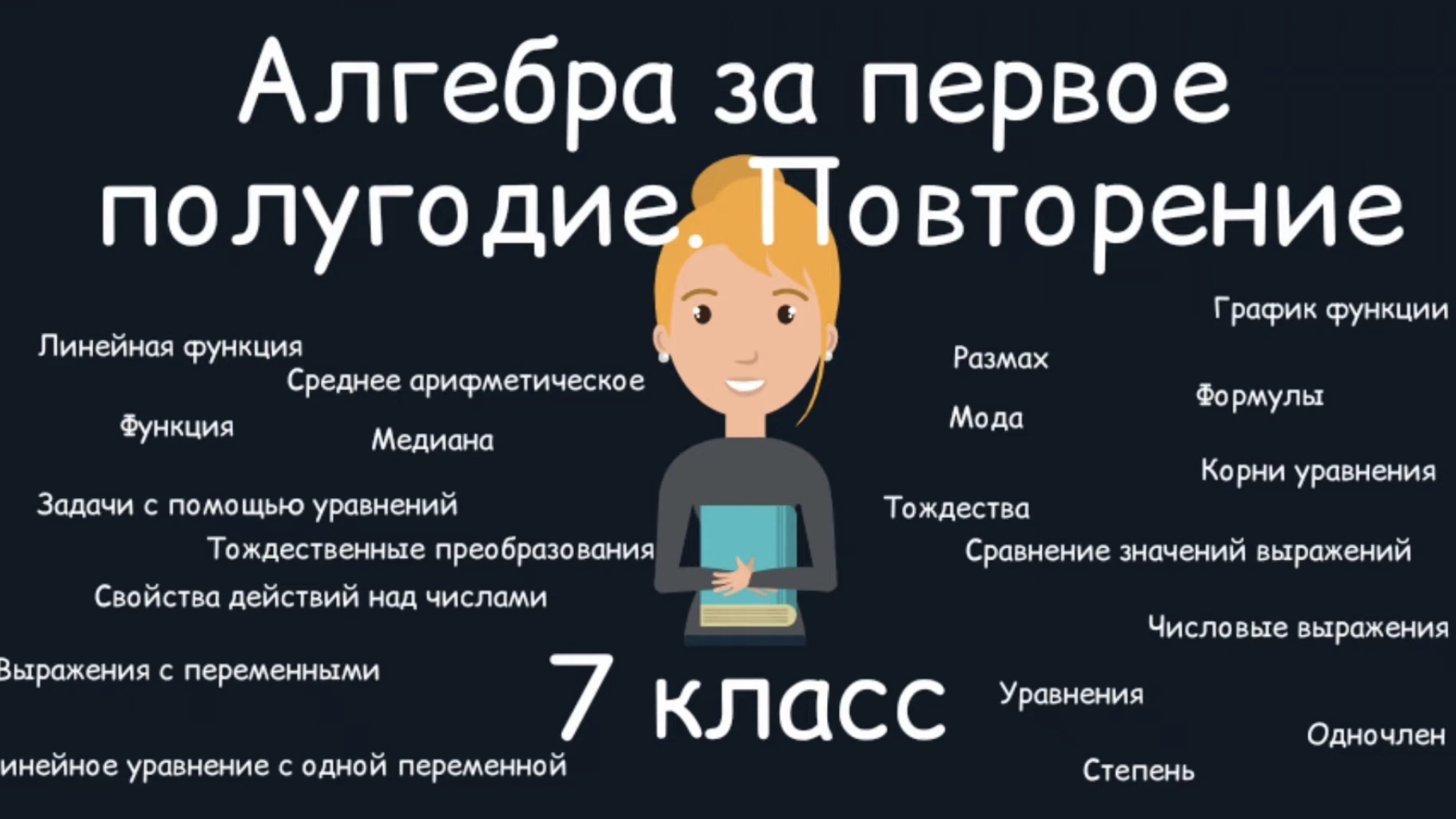 Алгебра за первое полугодие. 7 класс