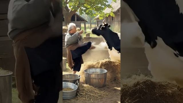 Корова и кунг-фу😉