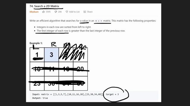 02 - Leetcode 074: Search a 2D Matrix (RU)