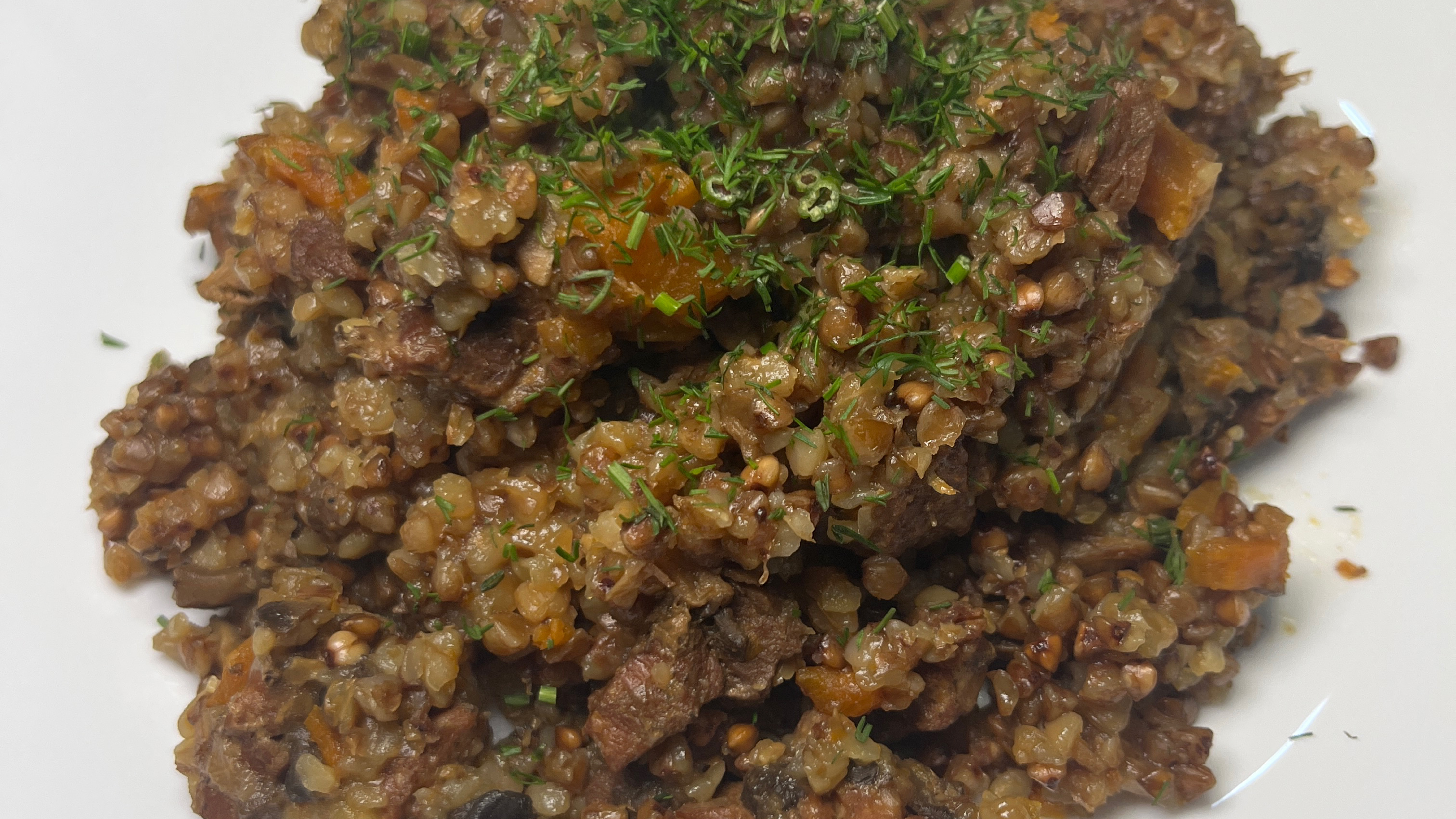 Гречка по купечески без капли масла в афганском казане