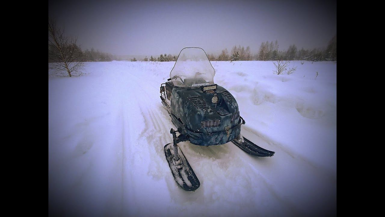 Самодельный снегоход- установка фар на снегоход.