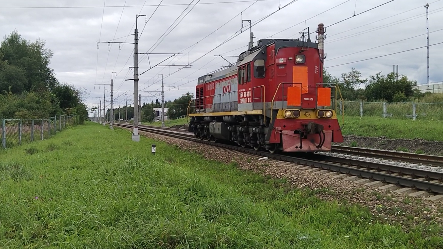 ТЭМ18Д - 136 резервом проследует перегон Подсолнечная-Клин.