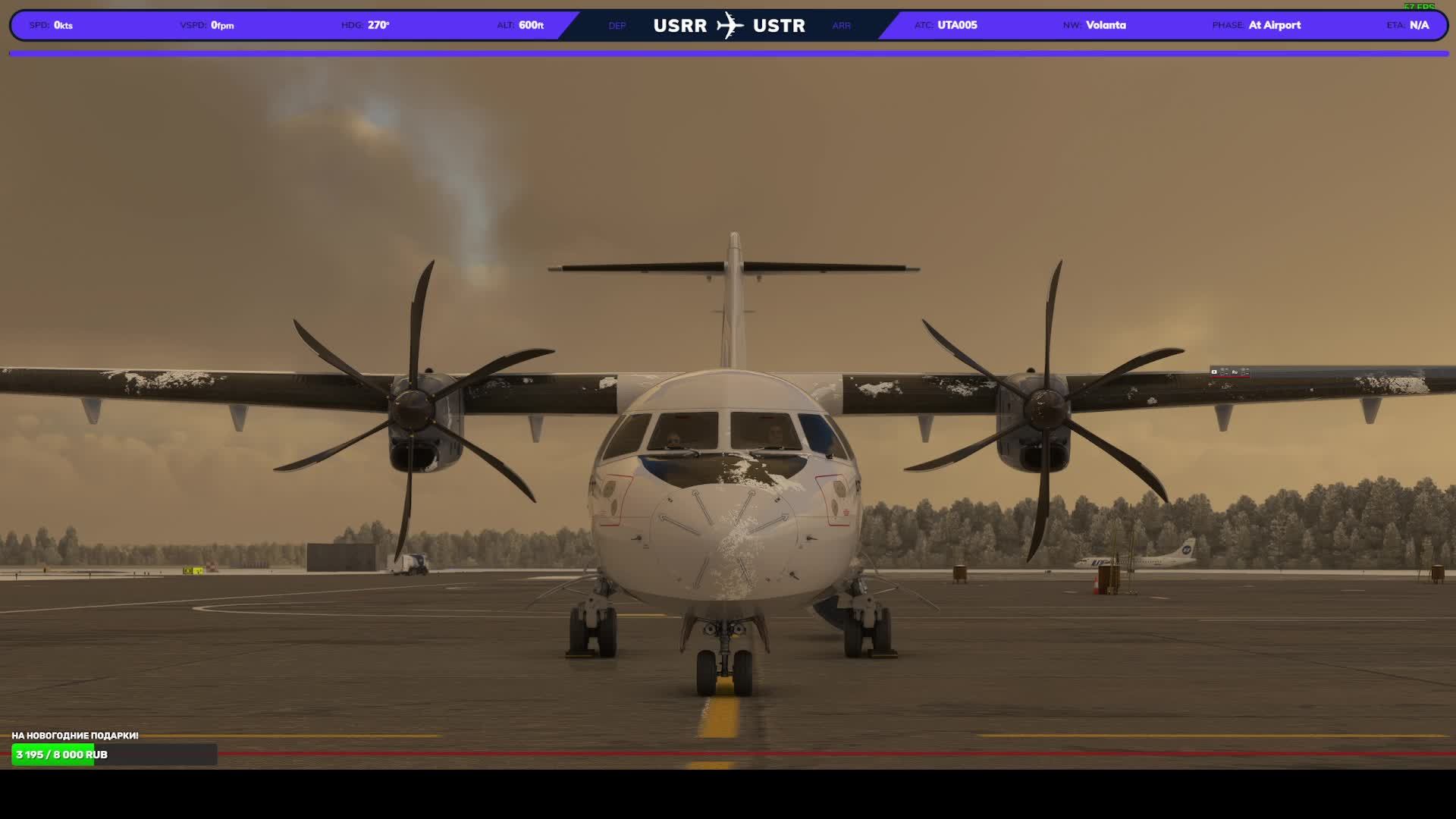 MSFS 2020, ATR72-600,Vatsim, UTA005, Surgut(USRR) - Tymen(USTR)