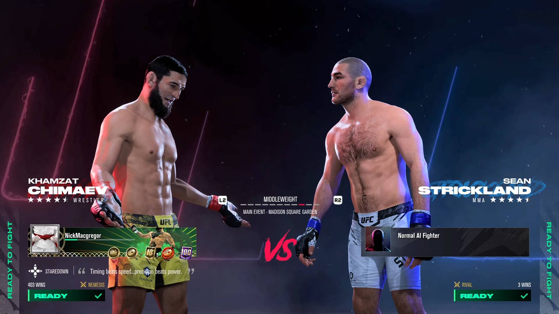 Khamzat Chimaev VS Sean Strickland (EA SPORTS™ UFC® 5)