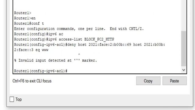 Configuring and Verifying Basic  IPv6 Access Control Lists (ACLs)