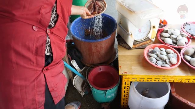 오이도 왕 개불 자연산 - 난전시장 / ユムシ, spoon worm, penis fish - Korean street food