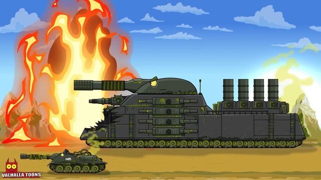 "Decisive battle of the titans" Cartoons about tanks