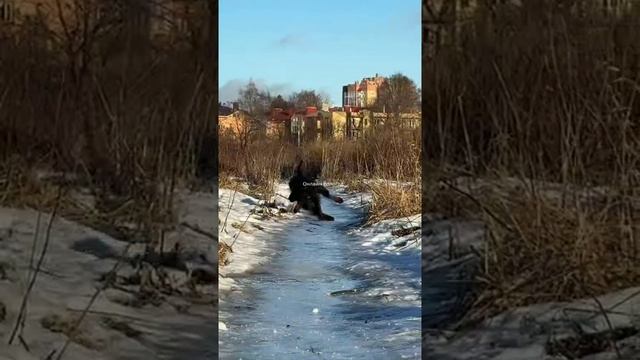 лёд..шок 🤯 .собака сломала лапку