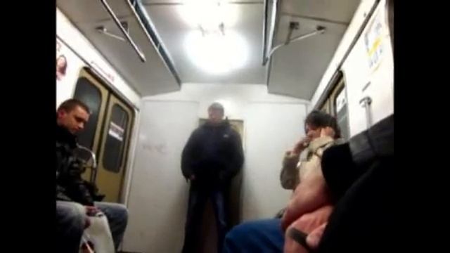 Saturday night dancing in Moscow metro