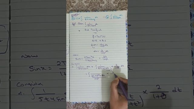 LAQ Video 1 Integral of 1/5+4sinx dx by sky dhoni