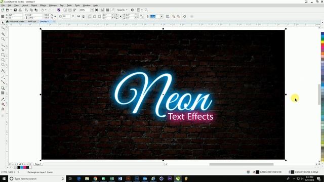 HOW TO MAKE NEON TEXT | NEON SIGN | TEXT EFFECT | COREL DRAW X8 |
