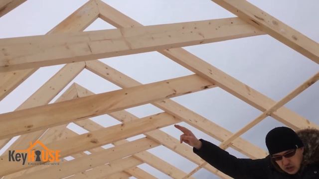 Строительство каркасного дома 6 на 8. День 8. Стропильная система крыши.