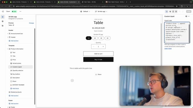 How To Make Parametric 3D Product Configurator Of Table With Plant 3D Scan Using Shopify 3D Bits Ap