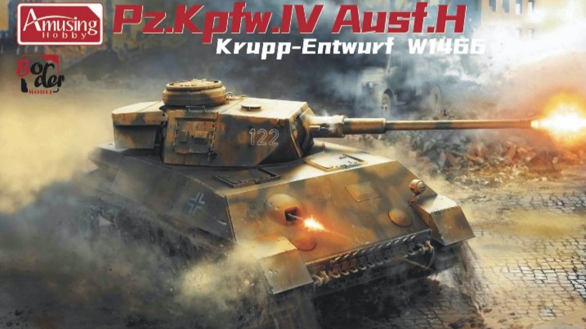 Распаковка Amusing Hobby 1 35 35A037 Panzer IV Ausf.H Krupp Entwurf W1466