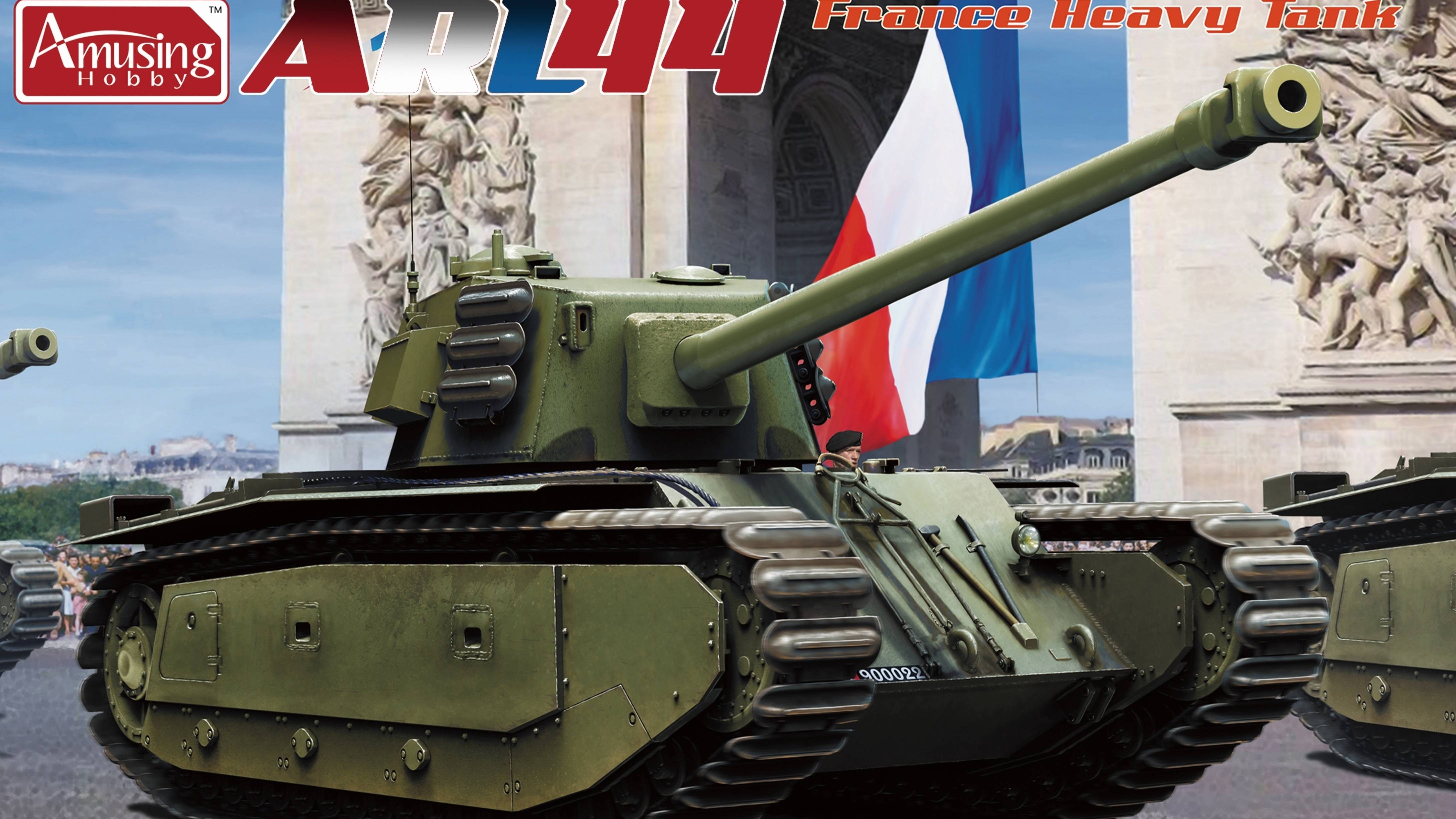 Распаковка Amusing Hobby 1 35 35A025 ARL44 French Heavy Tank