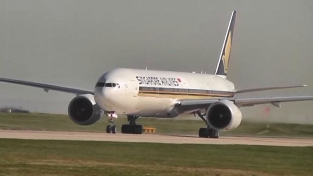 Singapore Airlines Boeing 777-321ER 9V-SWS Departs Manchester Int. for Changi Singapore 2.5.2013