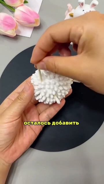 🐏Чудесный барашек из пластилина и ватных палочек👍