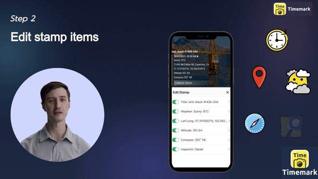 Timeamrk Camera: add time and location on photos. As a proof for doordashers, gig economy workers..